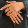 Multilayer Everly Stacked Ring Chunky Gold Plated Interlocking Zircon Multi Link Connected Rings Eternity Statement Jewelry Gift - Image 1