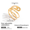 Minimalist Two tone Paper Clip Double layer Hollow Ring Stainless Steel Geometric Stackable Ring Women's Accessories Part - Image 8