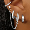 4PC Chain Huggie Earring Set For Women Flower Tragus Hoop Earrings Bulk Cartilage Piercing Helix Jewelry Lobe Earing Lot - Image 20