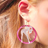 Y2K Jewelry Pink Sexy Girl Star Earrings for Women Vintage Cute Acrylic Circle Earrings Big Punk Goth Accessories - Image 1
