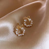 Ftcy Minimalist Round Bow Knot Earrings For Women Rhinestone Imitation Pearl Stud Earrings Party Wedding Jewelry Gifts - Image 4