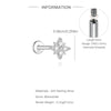 1PC Sparkling Piercing Stud Earrings Silver Shining Circle Earring For Women Ear Bone Earring Jewel - Image 2