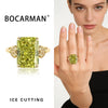 Bocarman Rectangular Ice Cut Mint Green Cubic Zirconia Copper Ring For Women Vintage Engagement Wedding Adjustable Jewelry - Image 16