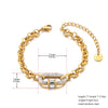 White Zircon Oval Chain Bracelet for Women Gold Color Stainless Steel Bangle Jewelry - Image 3