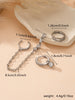 3pcs Dainty Jewelry for Women Zircon Earring Set Chain Link Hoop Design, Stackable Ear Cuff, Daily Accessory - Image 2