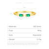 Vewant Silver Green Zircon CZ Adjustable Ring For Women Party Jewelry - Image 6