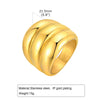 Stainless Steel Chunky Dome Rings for Women, Geometric Ring Gold Plated Aesthetic Jewelry - Image 10