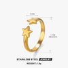 Stainless Steel Y2K Celestial Star Open Rings for Women Men Unique Design Gold Silver Color Adjustable Ring Jewelry - Image 12