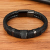 Vintage Woven Leather Rope Wrap Bracelets For Men Classic Stainless Steel Bangles Bracelets Punk Wristband Jewelry Male Gifts - Image 3