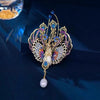 Retro Enamel Phoenix Pearl Tassel Brooches For Women Colored Metal Feather Crystal Brooch Party Banquet Jewelry - Image 5