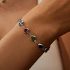 Elegant Red Crystal Zircon Metal Chain Bracelets for Women Colorful Heart Bracelets Party Wedding Wrist Charms Jewelry Gift - Image 4