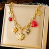 316L Stainless Steel Golden Starfish Moon Sun Shaped Pendant Necklace For Women Romantic Neck Chain Holiday Gift - Image 16