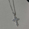 Shiny Crystal Zircon Cross Pendant Necklace for Women Girls Punk Silver Color Thin Chain Necklace Party Jewelry Birthday Gift - Image 3