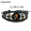 12 Zodiac Signs Leather Bracelet for Men Women Virgo Libra Scorpio Aries Taurus Braided Rope Bracelets Birthday Gift - Image 19