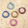 Two Piece Titanium Hinged Hoop Earrings with Clear Stone Detail - Image 2