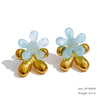 Multicolor Resin Hoop Earrings with Round and Square Shapes - Image 15