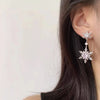 Shiny Snowflake Earrings for Women Unique Imitation Pearl Long Chain Rhinestone Retro Pendant Earrings Jewelry - Image 3