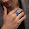 Stylish Square Stone Signet Rings for Men, Stainless Steel Metal Finger Ring Party Gift Jewelry - Image 3