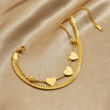 316L Stainless Steel Double-Layer Chain Heart Beads Bracelet Women Romantic Jewelry Gifts - Image 1