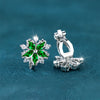 Female Small Red Zircon Stone Clip Earrings Charm Silver Color Wedding Jewelry For Women - Image 9