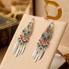 Boho Vintage Leaf Tassel Earrings For Women Geometric Crystal Rhinestone Beads Handmade Beach Vacation Drop Dangle Jewelry Gift - Image 6