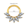 16G Marquise CZ Hinged Segment Hoop Nose Ring Titanium Septum Piercing Cartilage Daith Hoop Earring - Image 8