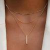Silver Three-Layer Stacking Necklace Women Simple Strip Pendant Collarbone Chain Jewelry - Image 1