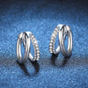 Silver Crystal Zirconia Hoop Earrings for Women Simple Double Ring Circle Earrings Punk Jewelry Party Gifts - Image 3