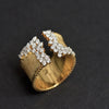 Gold Color Cubic Zirconia Ring for Women Modern Wide Band Finger Ring OL Style Female Jewelry - Image 10