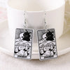 Rectangular Double Sided Tarot Cat Acrylic Earrings Halloween Magic Divination Animals Epoxy Pendant Earring for Women Jewelry - Image 13