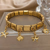 Inlaid Zircon Starfish Turtle Pendant Stainless Steel Cuff Bracelet Bangle For Women Elastic Adjustable Jewelry - Image 5