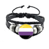 Lgbt Black Weave Leather Bracelet Bi Pride Glass Cabochon Gay Pride Rainbow Flag Photo Bangle Jewelry For Women Men Lovers Gift - Image 14
