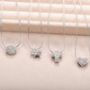 Stainless Steel CZ Crystal Pendant Necklace Round Star Cross Heart Shape Dainty Snake Chain Jewelry Gift - Image 5