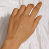 Silver Flower Clover CZ Finger Ring Chain Bracelet For Women Hand Chain Horse Eye Jewelry Party Gift - Image 18