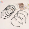 Metal Hair Band for Men Women Unisex Black Wavy Hair Head Hoop Band Sports Headband Hairband Hair Accessories Gifts - Image 1