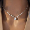 Loutf Sparkling Diamond White Pendant Necklace for Women Silver Jewelry - Image 1