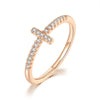 Thin Cross Accent Ring with Cubic Zirconia in Sizes 5 to 10 - Image 10