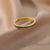 Thin Cubic Zirconia Stacking Ring in Gold-Tone Stainless Steel Adjustable - Image 46