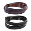 KIirykle Simple Double-deck Leather Bracelets&Bangles for Men Punk Brown/Black Wristband Cuff Jewelry Boy Gift - Image 1