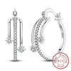 Silver Hoop Earrings Studs Drop Earring for Women Birthday Party Wedding Engagement Jewelry Gifts - Image 8