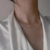Silver Necklace Simple Beads Choker Shiny Delicate Collarbone Chain For Girl Wedding Gift Jewelry - Image 5
