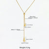 Water Drop Tassel Y Necklace Adjustable in Stainless Steel - Image 7