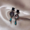 Vintage Elegance Multi-Style Clip-on Earrings for Non-Pierced Ears Women Retro Pearl Resin Tiger's Eye Stone Clip-ons Earrings - Image 13