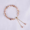 Pink Imitation Pearl Bracelets Purple Crystal Beaded Adjustable Bracelets Bangle Female Wristband Accessories B - Image 7
