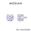 Silver Polygon Multi-Color Rose Cut Cubic Zirconia Stud Earrings For Women Party Jewelry - Image 16