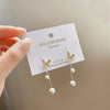 Zircon Flower Earring Female Temperament Tassels Imitation Pearl Drop Earrings for Women Jewelry Gif - Image 5