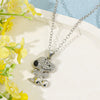 Cartoon Snoopy Full Zircon Necklace Couple Gift Pendant Cartoon Dog Clavicle Chain Valentine's Day Necklace - Image 3