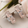 Rose Gold Color Rectangle Ice Crack Crystal Drop Earring For Women Wedding Cubic Zirconia Jewelry - Image 8