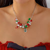 Christmas Metal Chain Necklace For Women Crystal Zircon Elk Santa Claus Snowman Bell Xmas Tree Pendant Choker Jewelry - Image 9