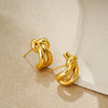 Stainless Steel Mini Knot Stud Earrings for Women Vintage Gold Plated Metal Twist Statement Earring Jewelry Gift - Image 5